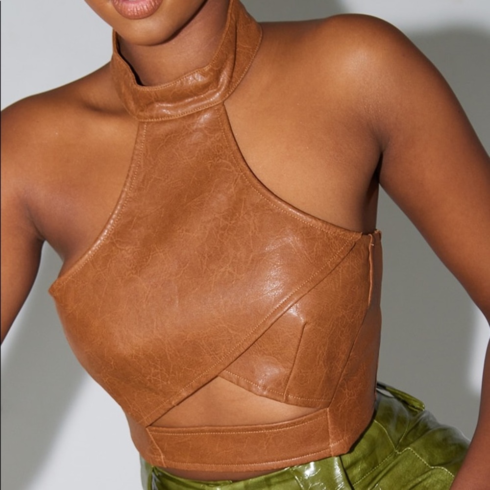 Faux Leather Crop Top